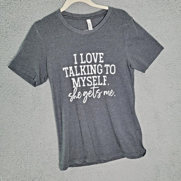 Bella+Canvas Womens T-shirt Top Shirt Small Gray Funny T-shirts Funny Sayings - Picture 1 of 8